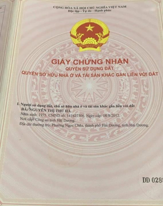 Chuyển nhượng đất nền 102 m2, mặt tiền 5m tại Xã Quang Khải - Tứ Kỳ - Hải Dương, giá 408 tr