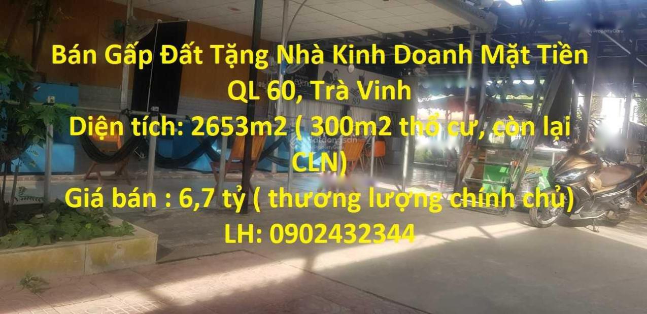 Sở hữu ngay lô đất nền 2653 m2 tại Xã Hiếu Tử - Tiểu Cần - Trà Vinh, giá 6,7 tỷ