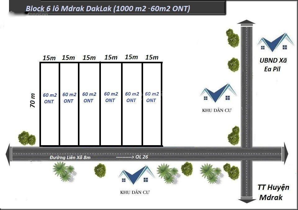 Bán gấp lô đất nền 899 m2 tại Xã Ea Pil - M'Đrăk - Đắk Lắk, giá 250 triệu