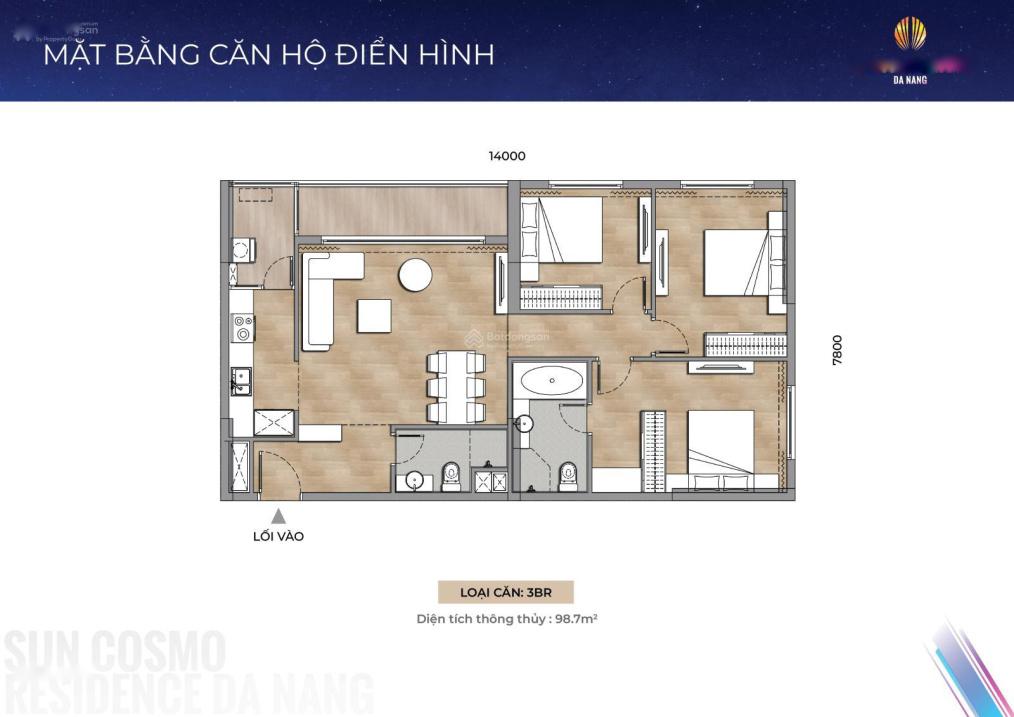 Sở hữu căn hộ chung cư 3 phòng ngủ, 100 m2, giá 9,8 tỷ tại Quận Ngũ Hành Sơn - Đà Nẵng