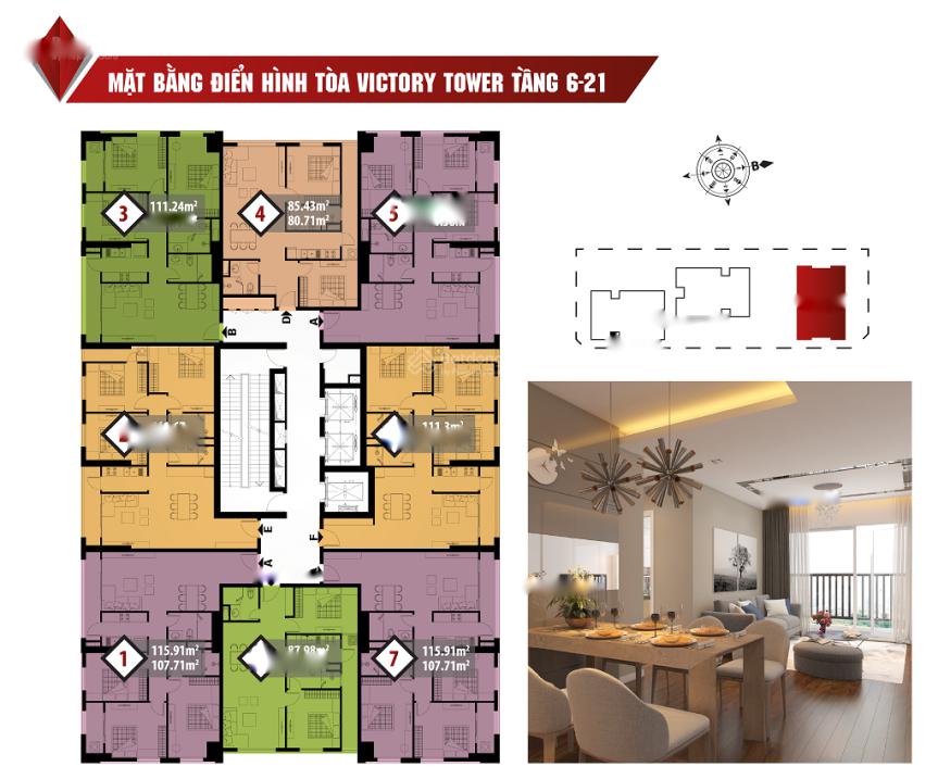 Bán căn hộ 3 phòng ngủ, 107 m2, giá 4,82 tỷ tại Đường Duy Tân - Dịch Vọng Hậu - Cầu Giấy - Hà Nội