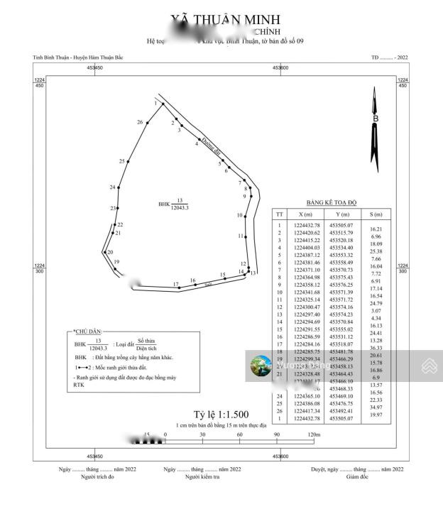 Chuyển nhượng lô đất sổ riêng 10 m2 tại Xã Thuận Minh - Hàm Thuận Bắc - Bình Thuận, giá 1,3 tỷ