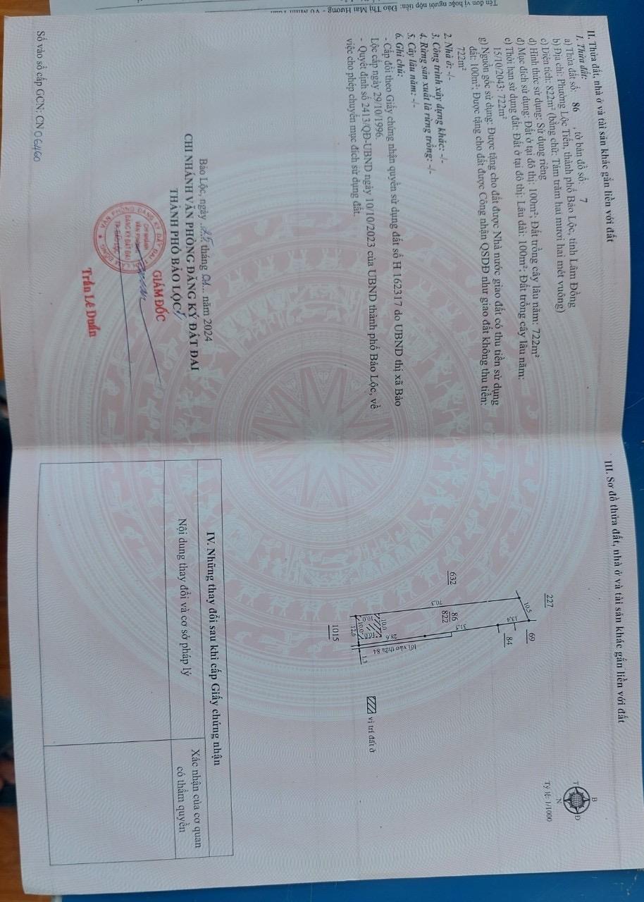 Cần bán gấp bán nhanh nhà mặt phố 1080 m2, hướng Đông-Nam tại Phường Lộc Tiến - Bảo Lộc, giá 11 tỷ - Ảnh 1