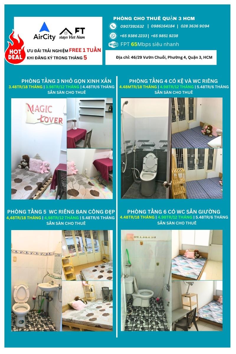 Thuê ngay nhà trọ phòng trọ 12 m2 tại Đường Vườn Chuối - 4 - 3 - TP Hồ Chí Minh, giá rẻ