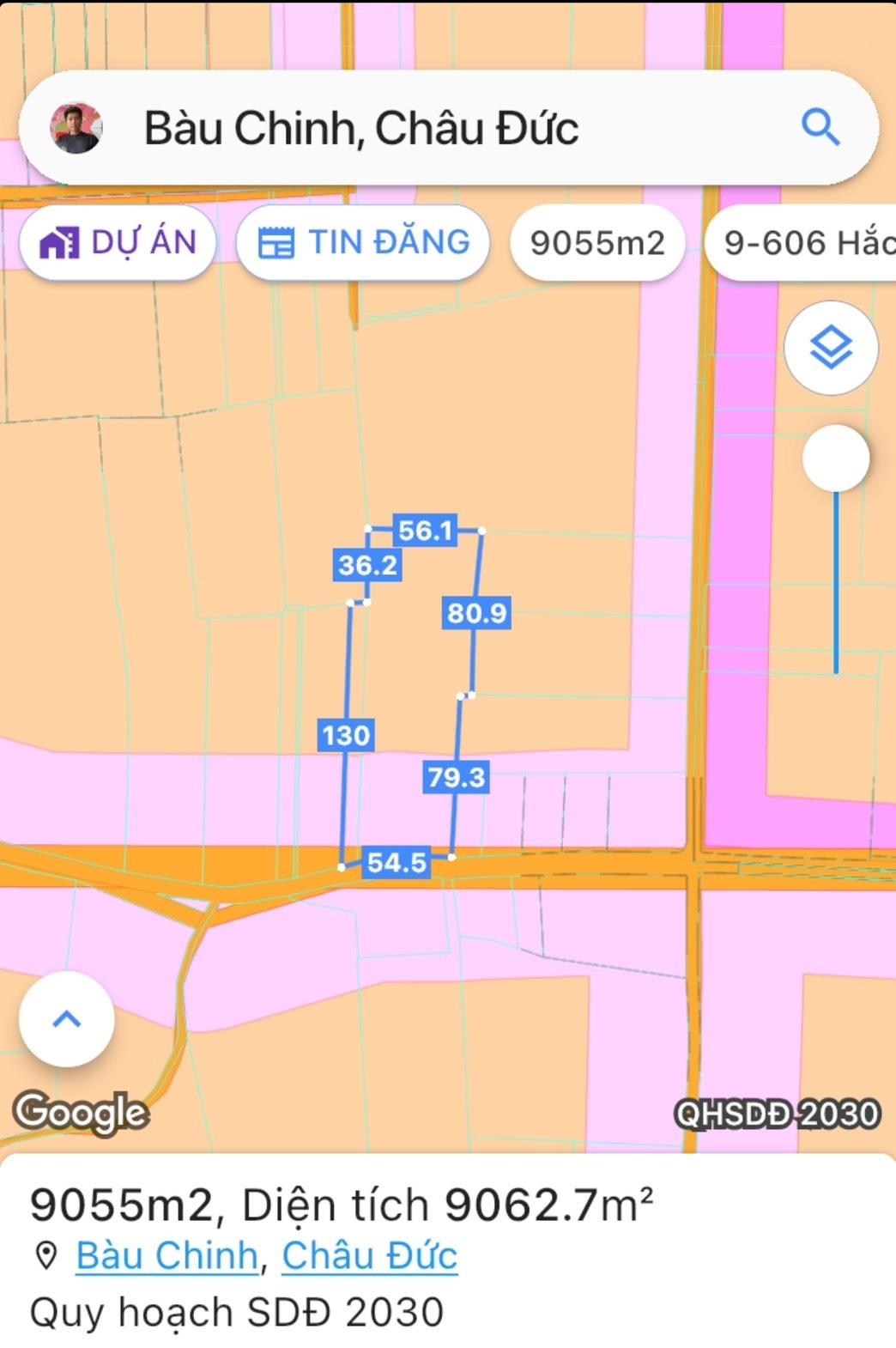 Bán lô đất sổ riêng 9055 m2, hướng Nam tại Xã Kim Long - Châu Đức - Bà Rịa Vũng Tàu, giá 12 tỷ