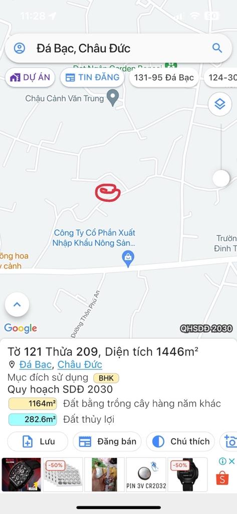 Cần bán gấp bán nhanh mảnh đất 1164 m2 tại Xã Đá Bạc - Châu Đức - Bà Rịa Vũng Tàu, thỏa thuận