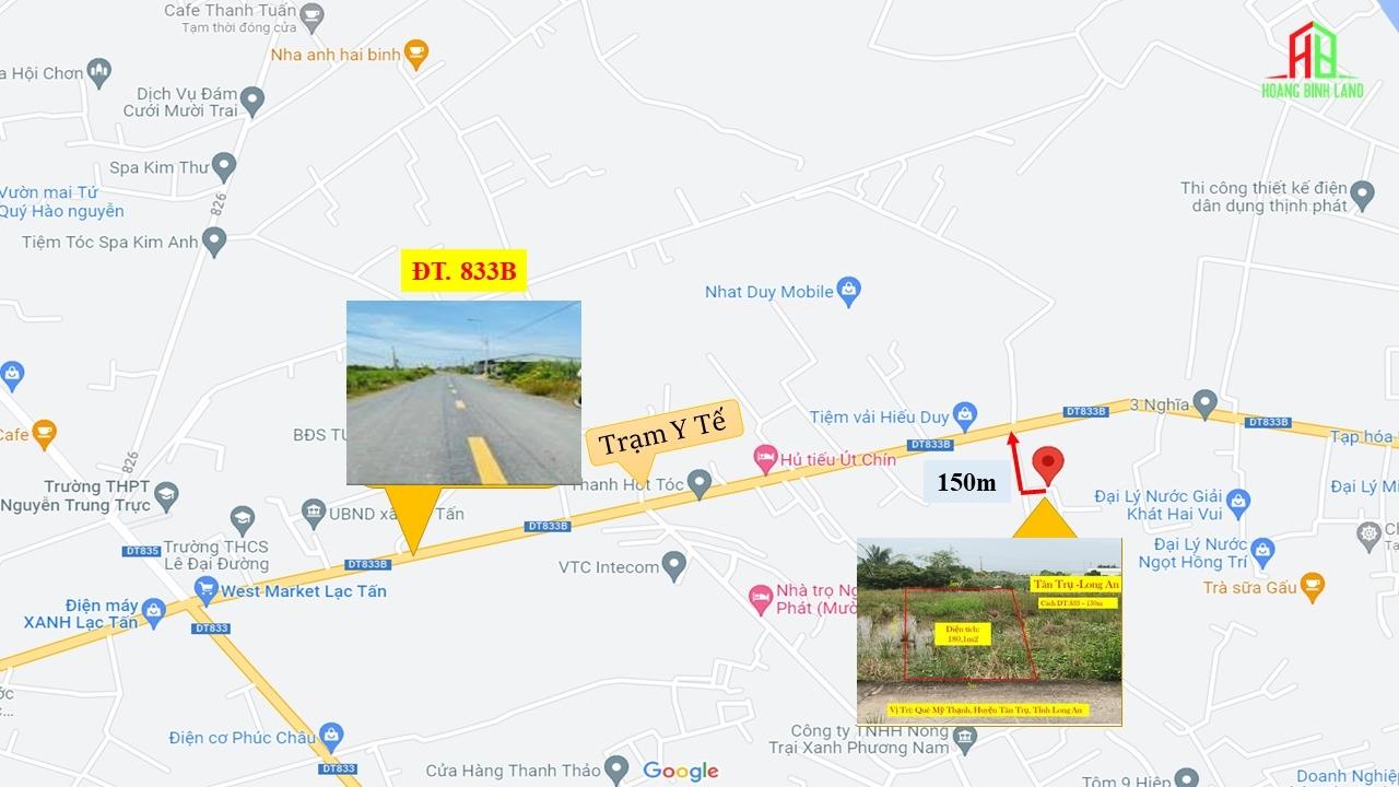 Hạ giá bán gấp lô đất thổ cư 780 triệu cách ĐT.833B 150m trong tháng 5