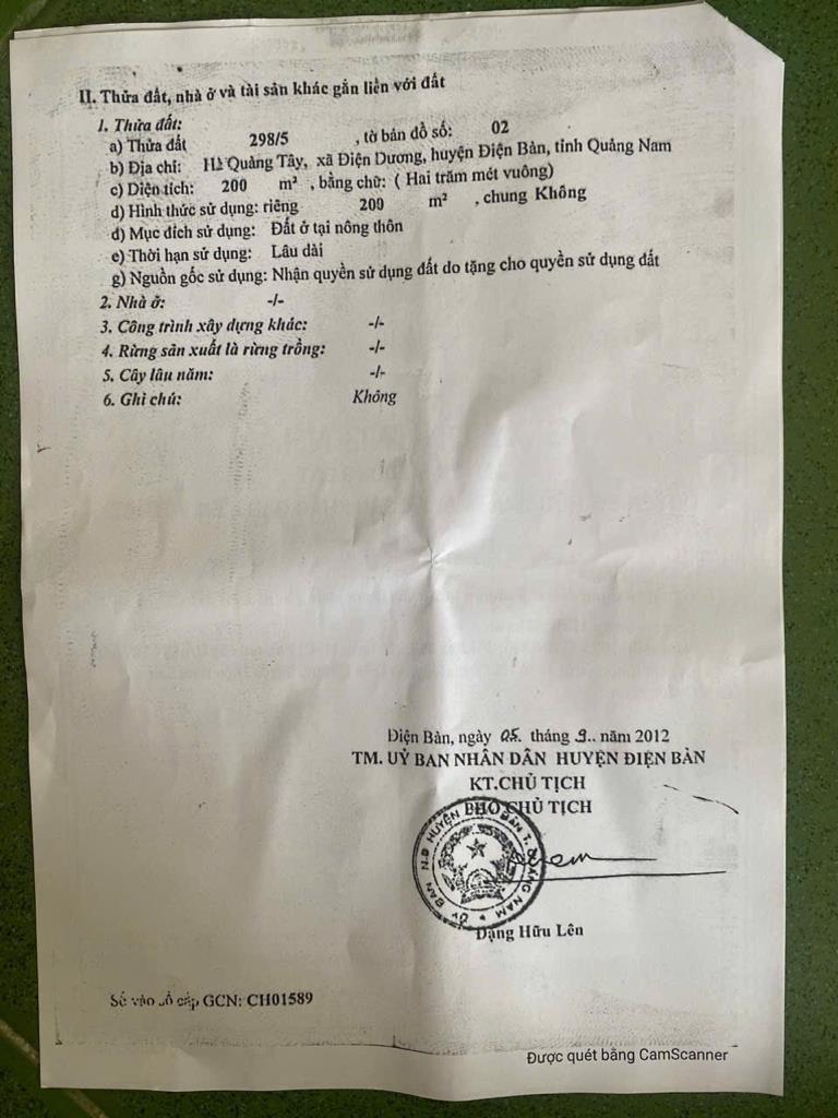 Chuyển nhượng lô đất 200 m2 tại Phường Điện Dương - Điện Bàn - Quảng Nam, giá 900 triệu