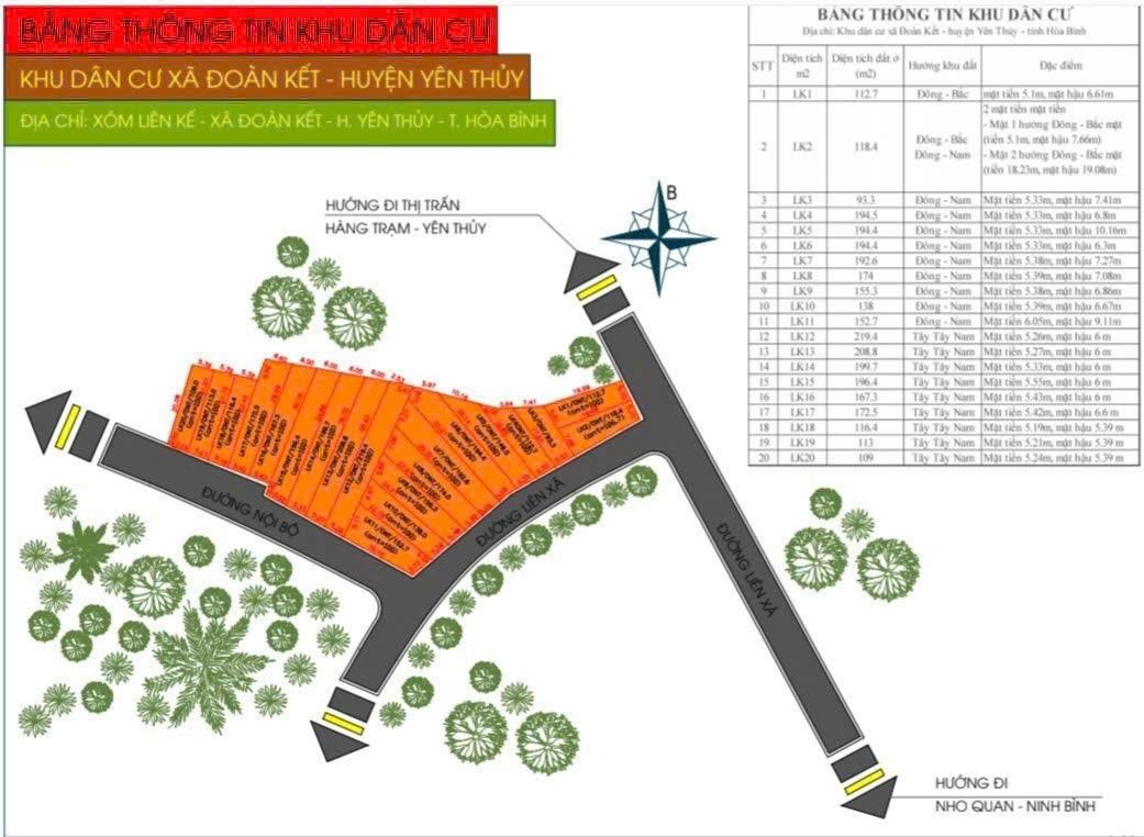 Cần bán ngay nền đất 175 m2 tại Đường Quốc Lộ 12B - Đoàn Kết - Yên Thủy - Hòa Bình, giá 174 triệu