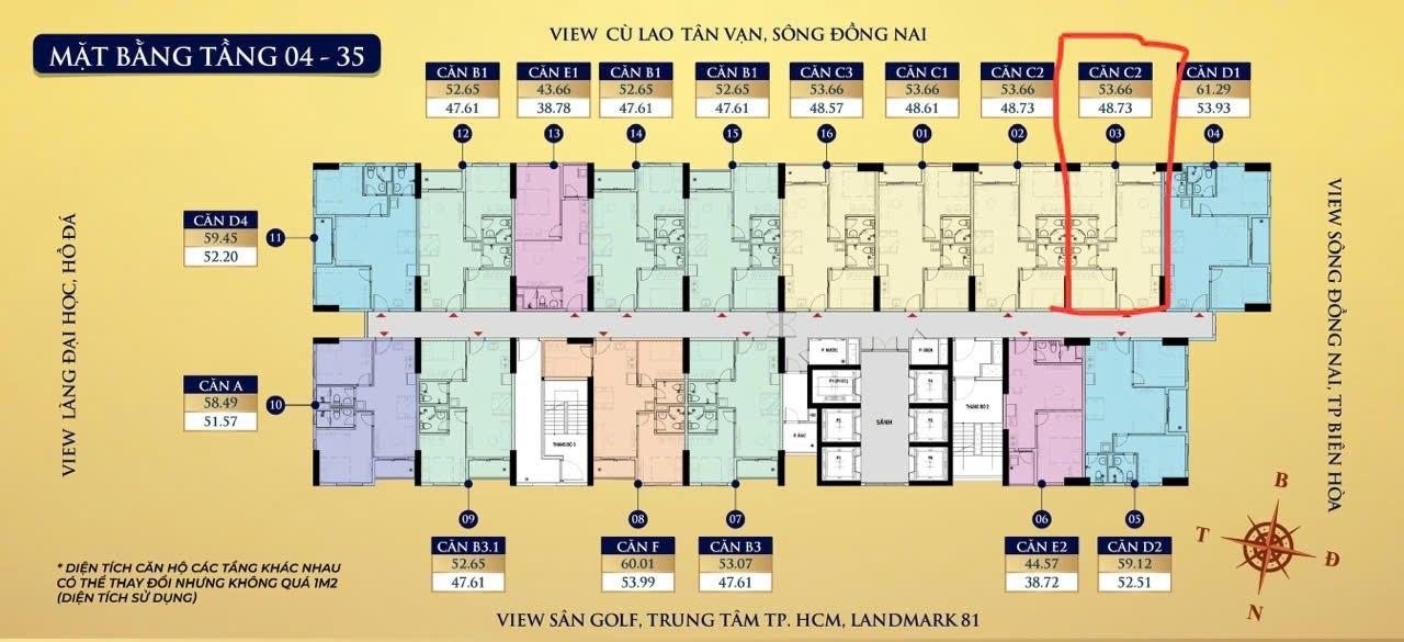 Cần bán ngay căn chung cư 53 m2, giá 1,84 tỷ tại Đường Xa Lộ Hà Nội - Dĩ An - Bình Dương