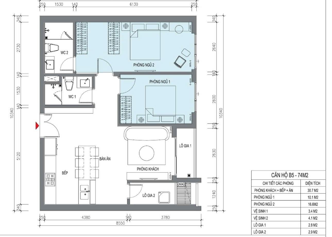 Cần bán gấp chung cư 74 m2, giá 2.62 tỷ tại Đường Võ Nguyên Giáp - Lê Chân - Hải Phòng