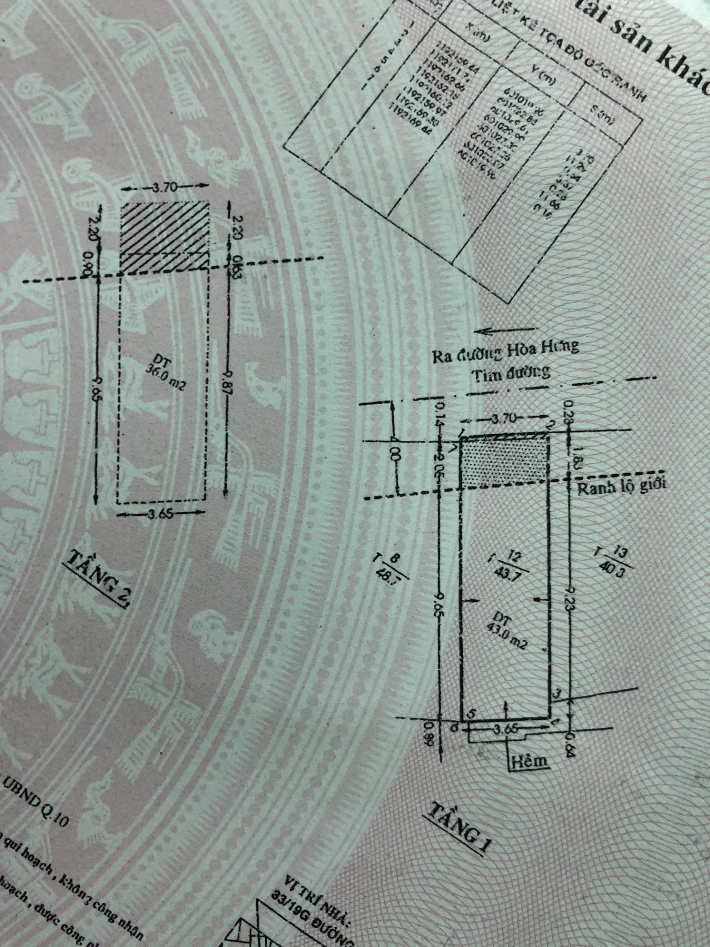 Bán nhanh căn nhà đẹp 43 m2, hướng Tây-Bắc tại Đường Hòa Hưng - 12 - 10, giá 7.6 tỷ