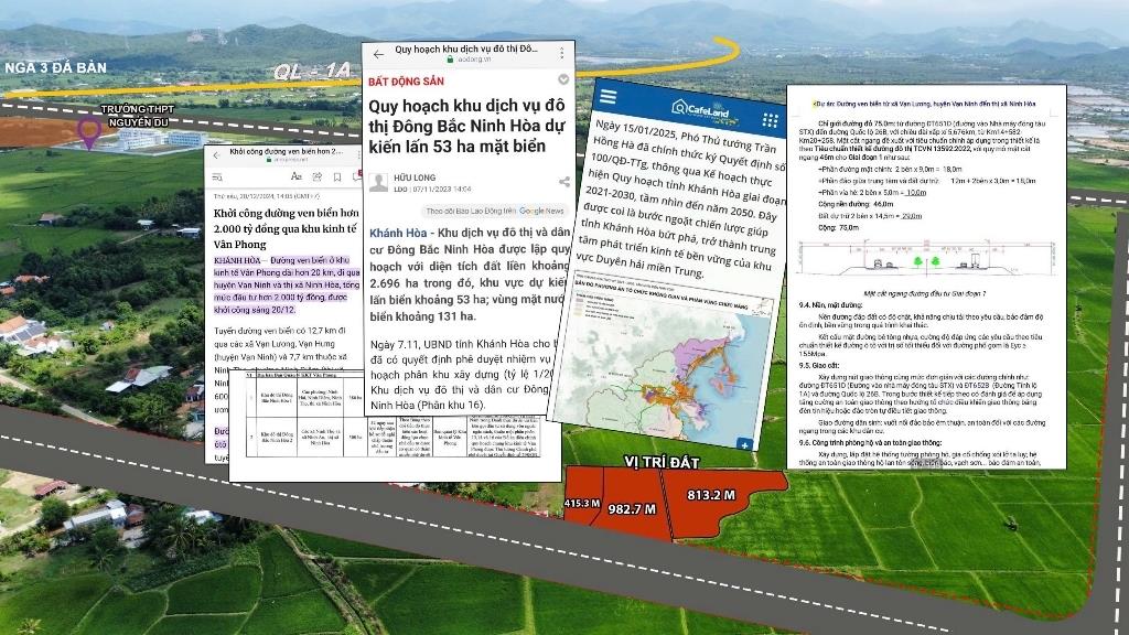 Bán gấp mảnh đất 1825 m2, hướng Đông-Nam tại Ninh Thọ - Ninh Hòa - Khánh Hòa, giá tốt