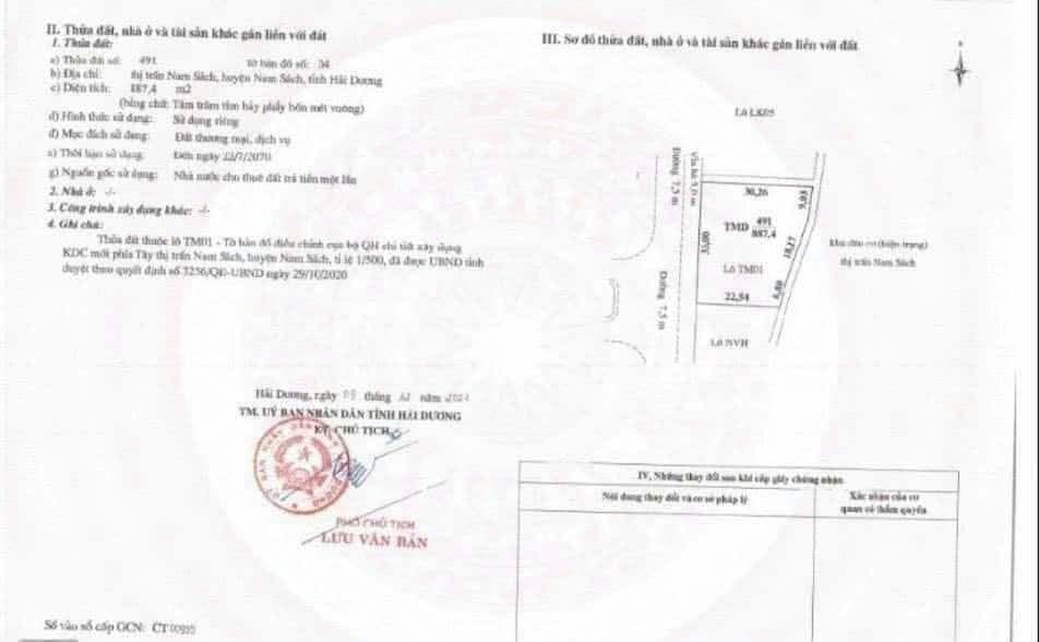 Sở hữu ngay đất nền dự án 887 m2 tại Thị trấn Nam Sách - Nam Sách - Hải Dương, giá 16 tỷ