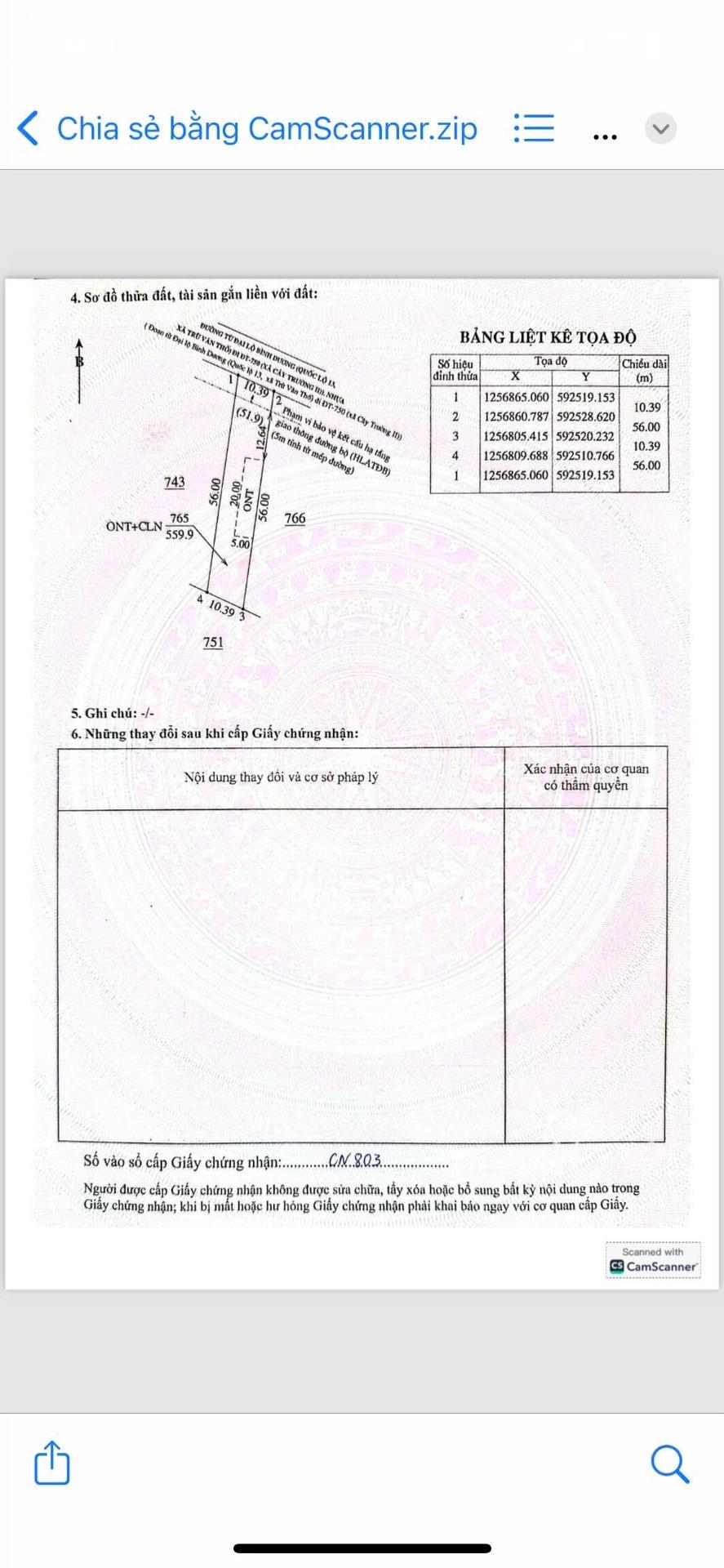 Bán lô đất sổ riêng 560 m2, hướng Đông-Bắc tại Bàu Bàng - Bình Dương, giá 800 triệu