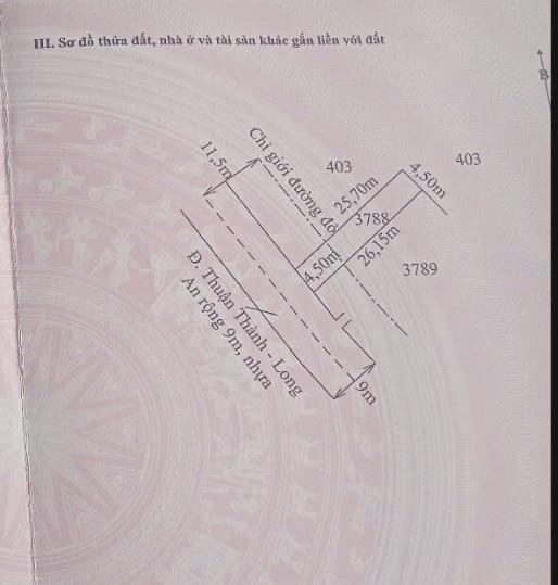 Bán gấp lô đất 116 m2 tại Xã Thuận Thành - Cần Giuộc - Long An, giá 1,25 tỷ