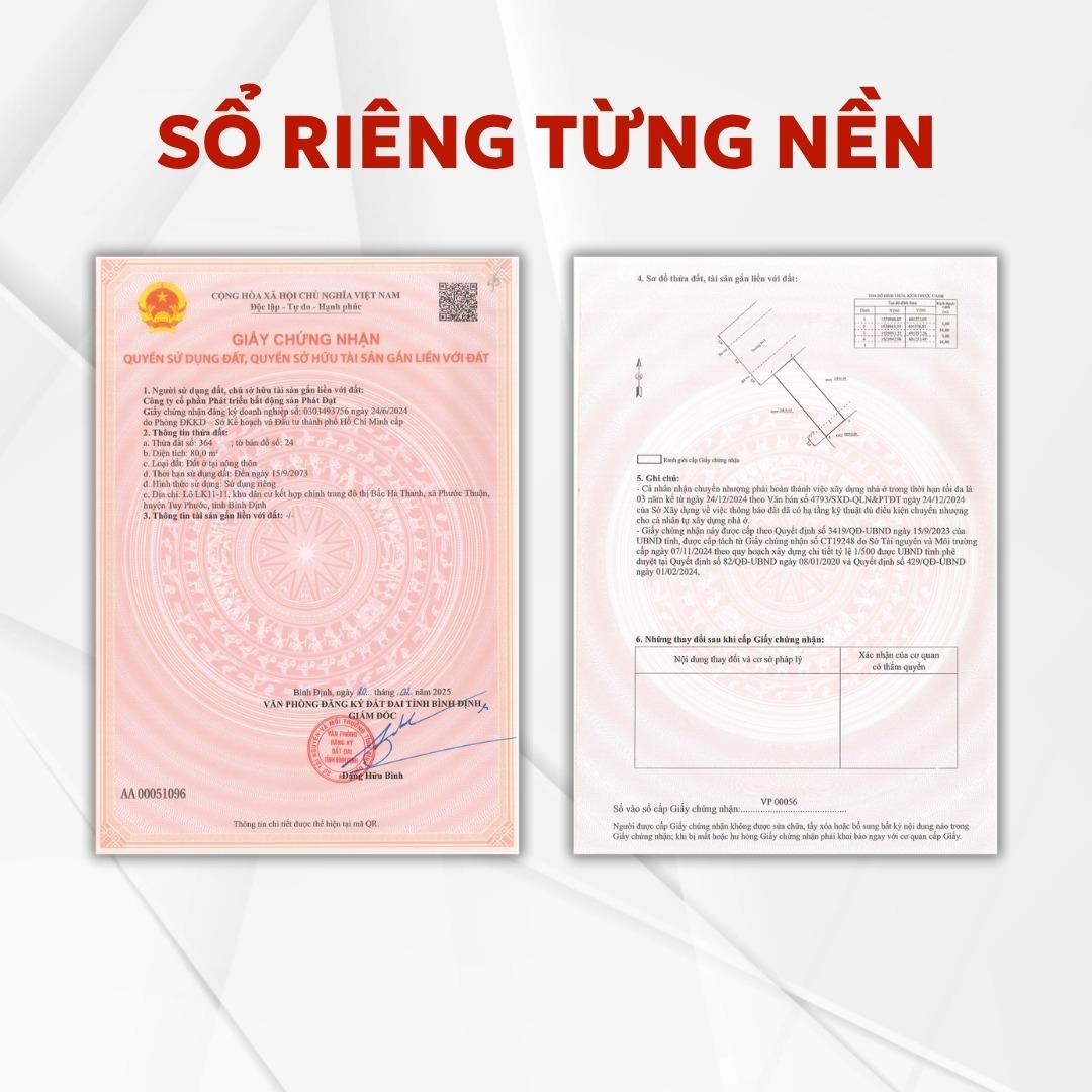 Bán đất nền dự án 80 m2 tại Xã Phước Thuận - Tuy Phước - Bình Định, giá 2,4 tỷ