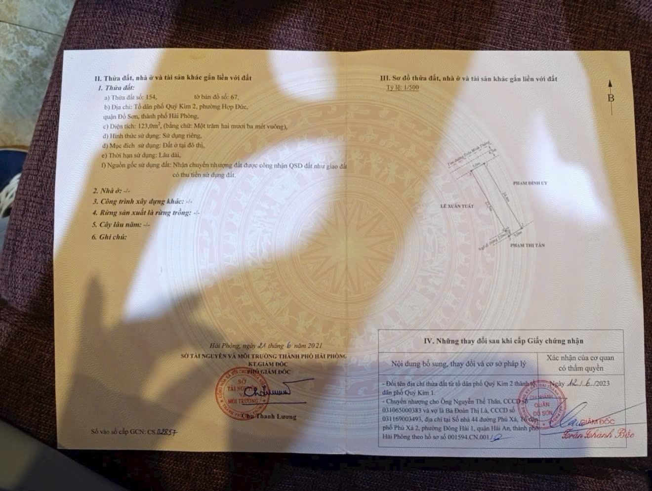 Cần bán ngay đất nền 123 m2 tại Đường 10 - Hợp Đức - Đồ Sơn - Hải Phòng, giá 3,08 tỷ