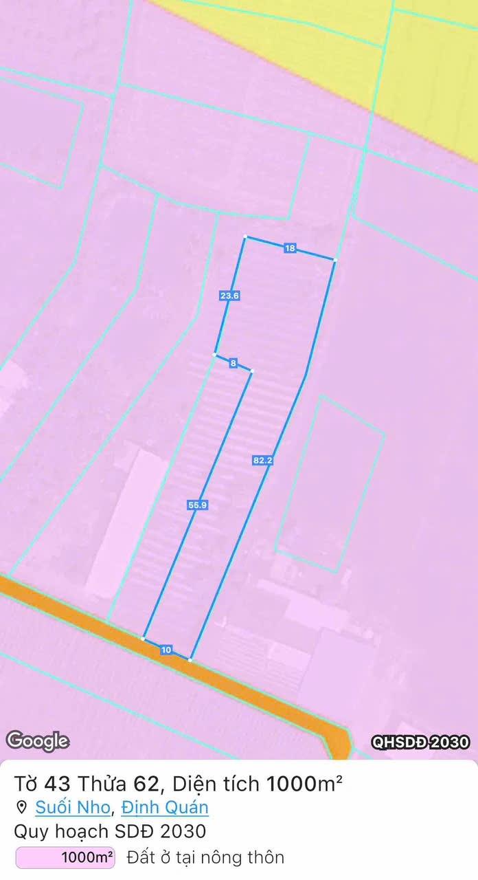 Bán gấp lô đất nền 1000 m2 tại Xã Suối Nho - Định Quán - Đồng Nai, giá 990 triệu
