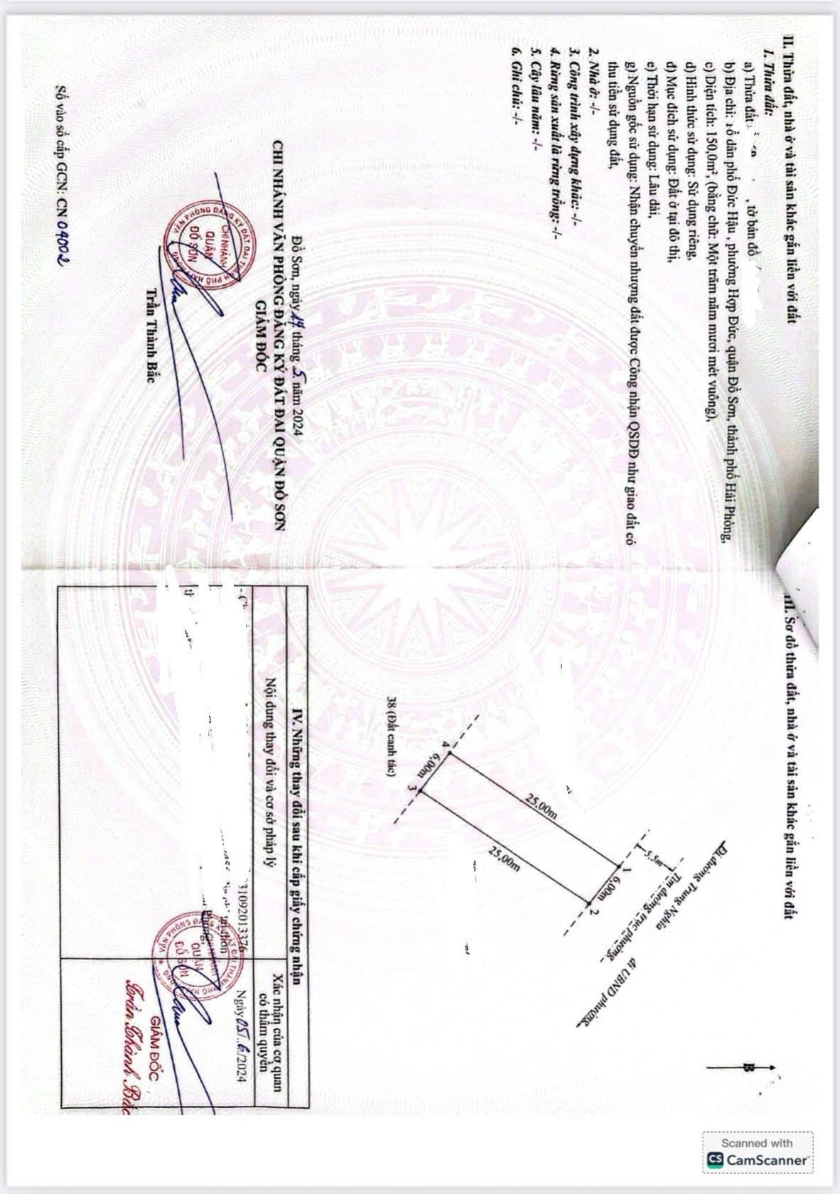 Bán gấp nền đất 150 m2 tại Phường Hợp Đức - Đồ Sơn - Hải Phòng, giá 4,3 tỷ