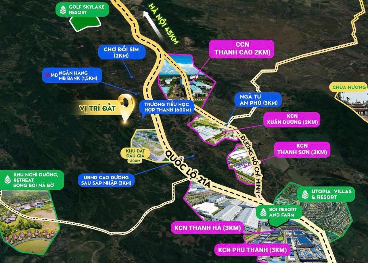 Sở hữu đất 55 m2 tại Xã Cao Dương - Lương Sơn - Hòa Bình, giá 360 triệu