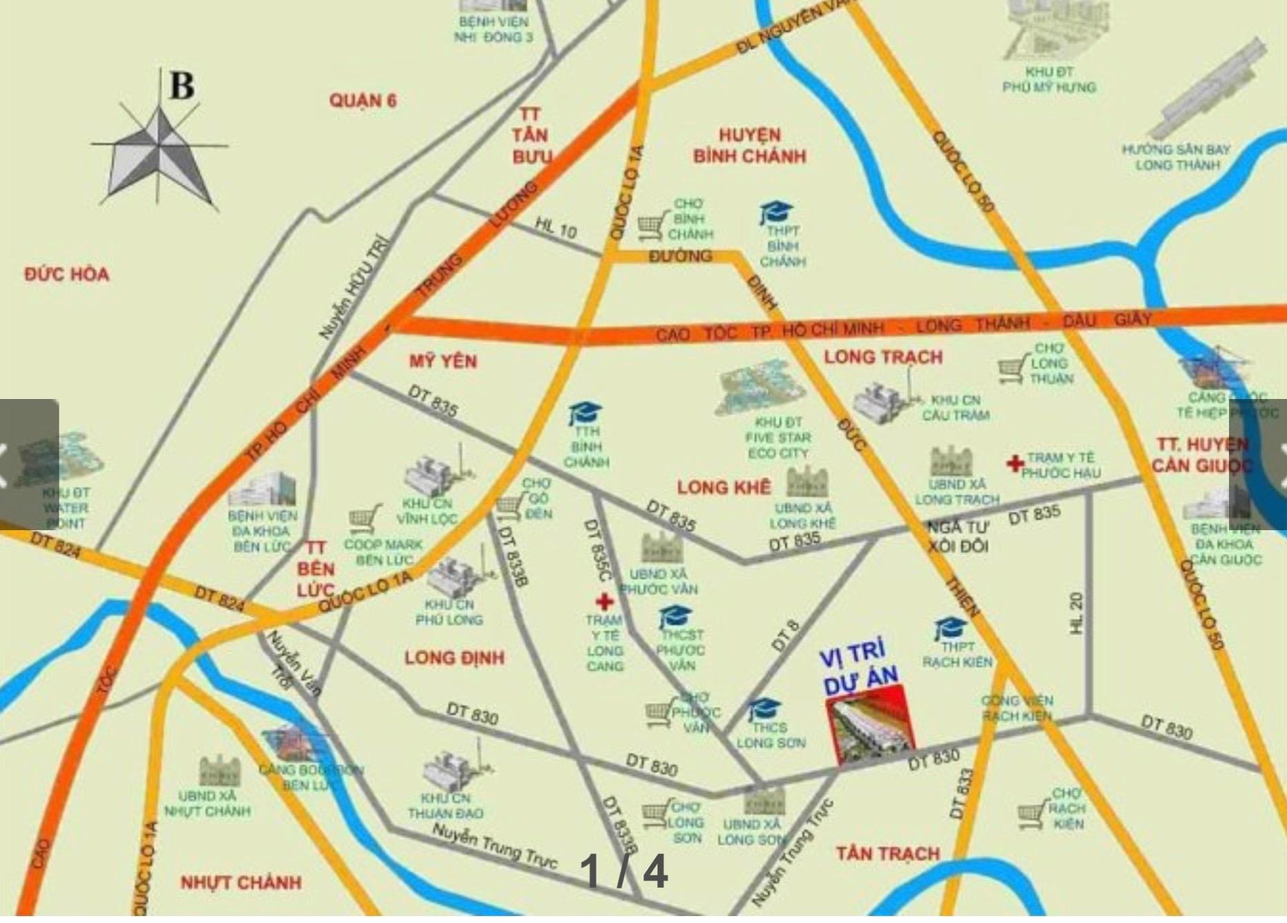 Bán gấp miếng đất 90 m2 tại Đường DT833B - Long Sơn - Cần Đước - Long An, giá 1,5 tỷ