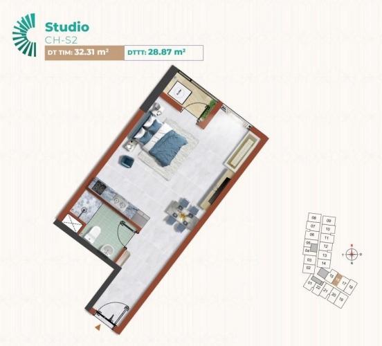 Cần bán nhanh chung cư 32,310001373291016 m2, giá 1,15 tỷ tại Đường Quốc lộ 1A - Bến Lức - Long An