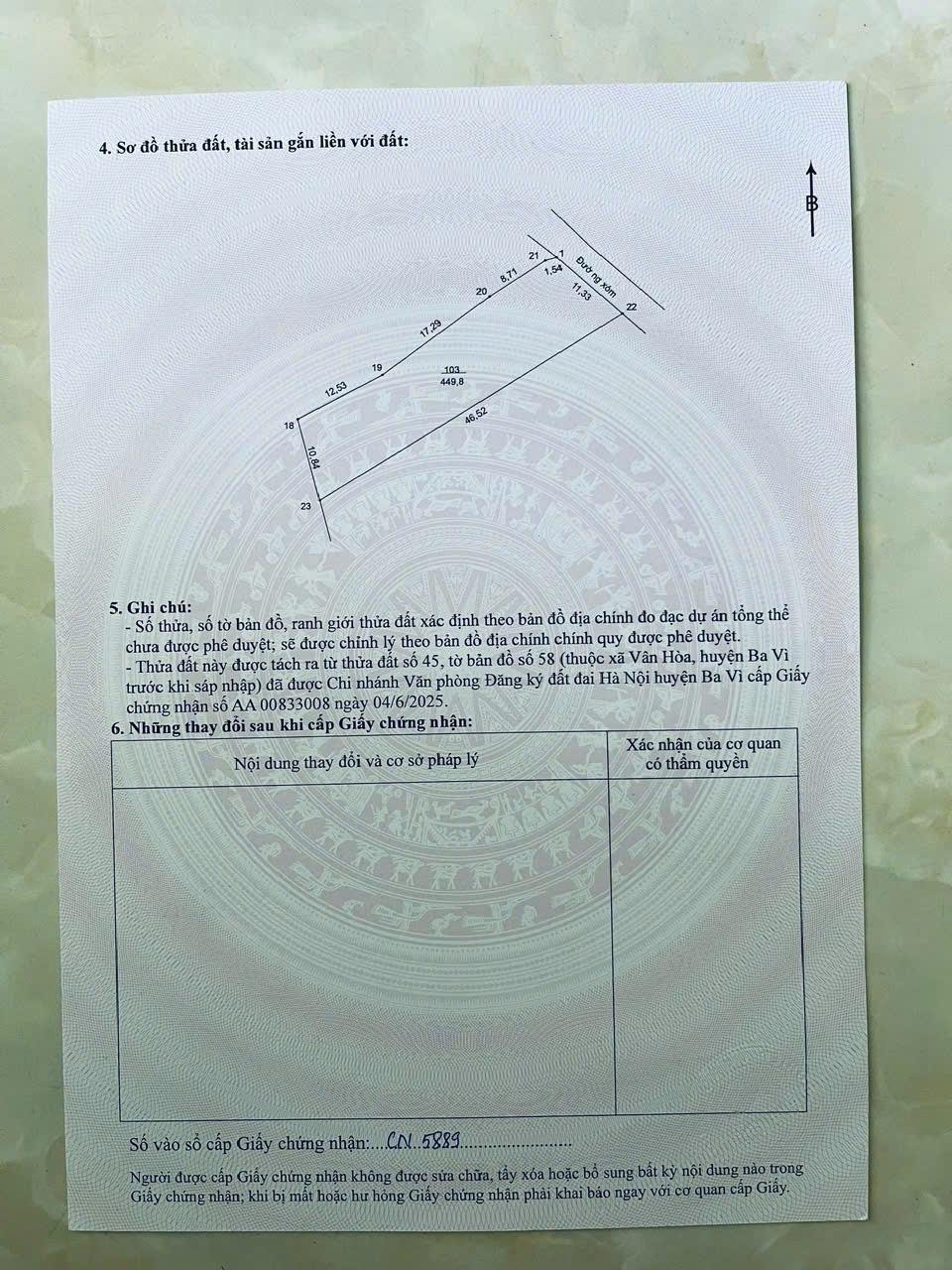 Cần bán gấp đất nền 450 m2 tại Xã Yên Bài - Ba Vì - Hà Nội, giá 4,3 tỷ