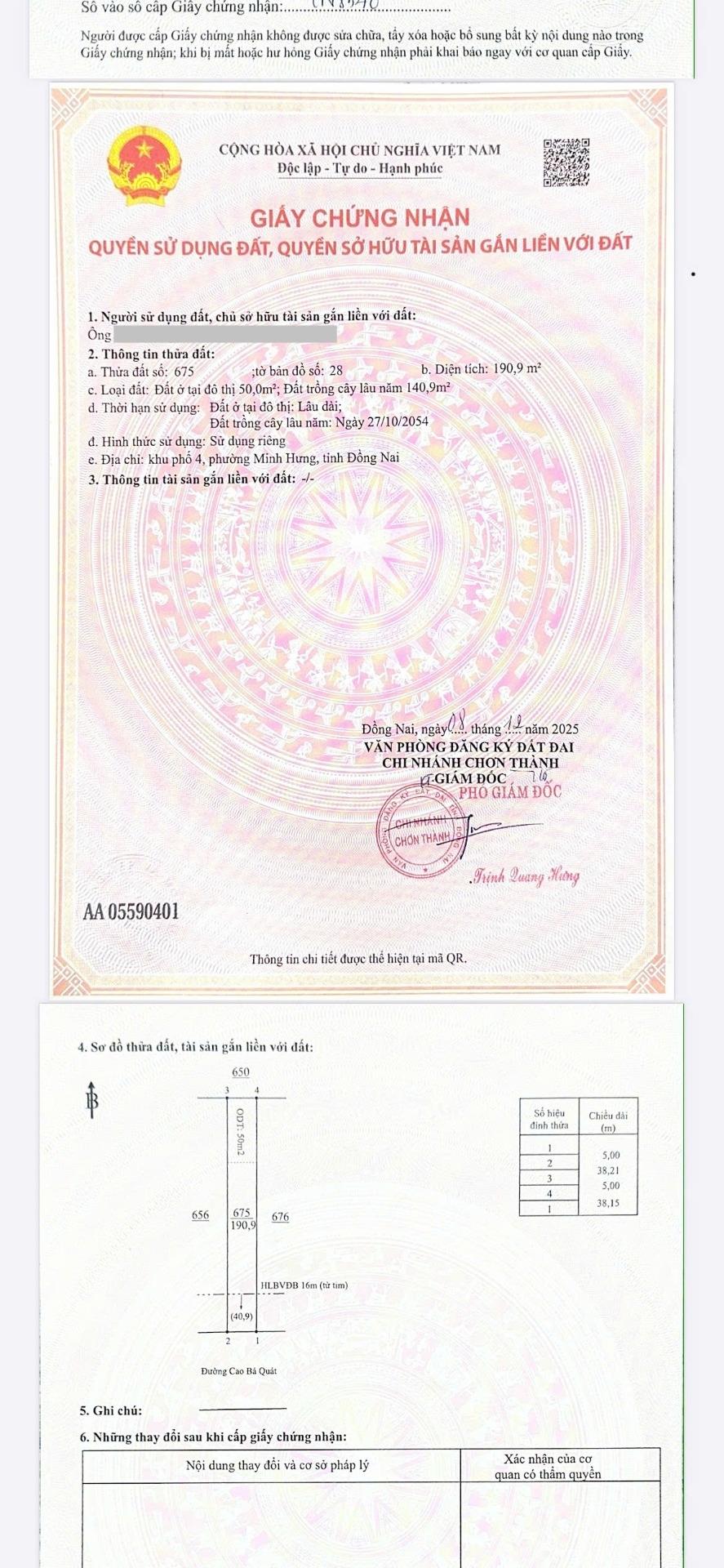 Cần bán gấp bán nhanh đất dự án 190 m2 tại Minh Hưng - Chơn Thành - Bình Phước, giá 450 tr