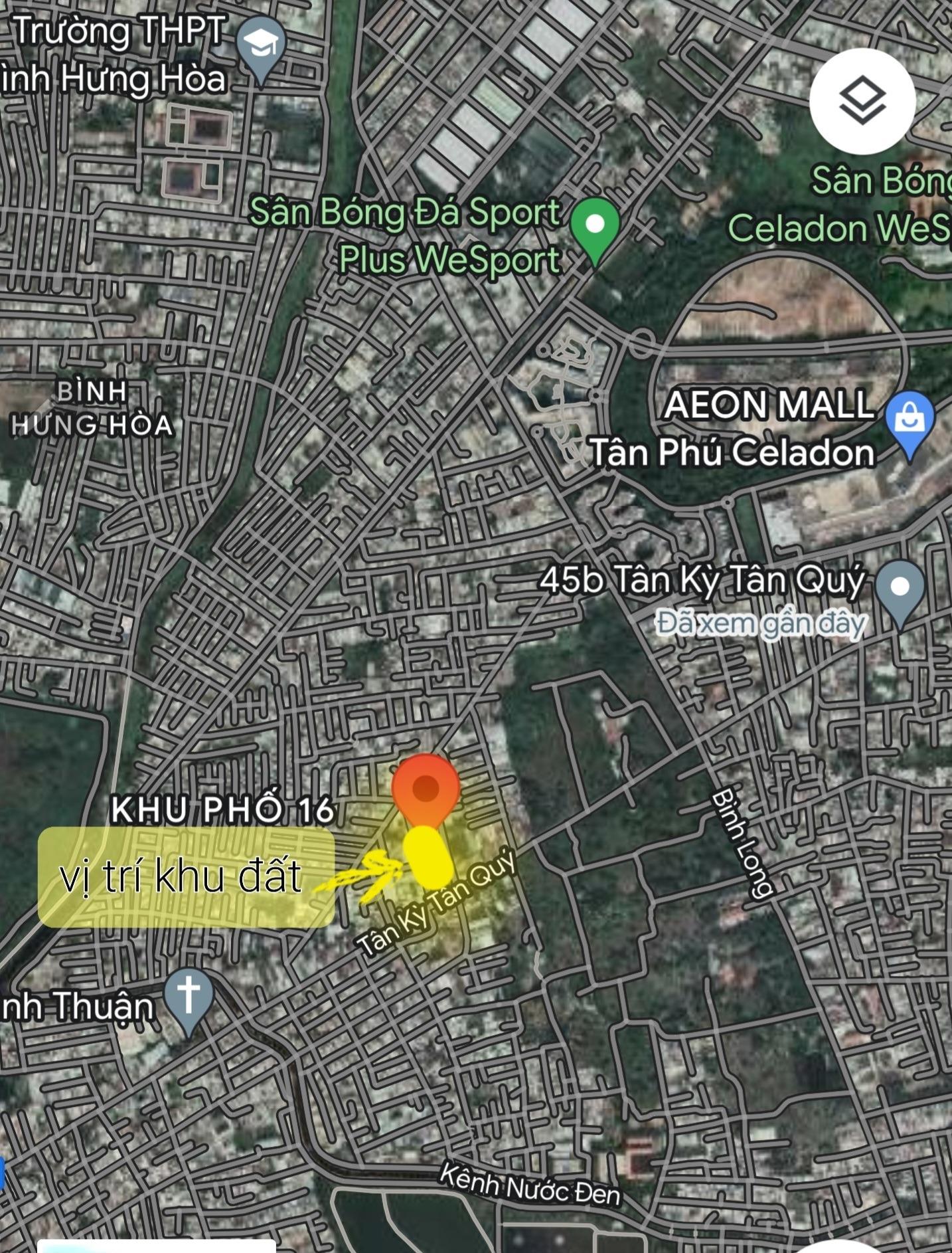 Cho thuê đất Kinh Doanh Nhà Hàng Khách Sạn  tại Q Bình Tân cũ kề bên Aeon Mall Tân Phú, kdc sầm uất