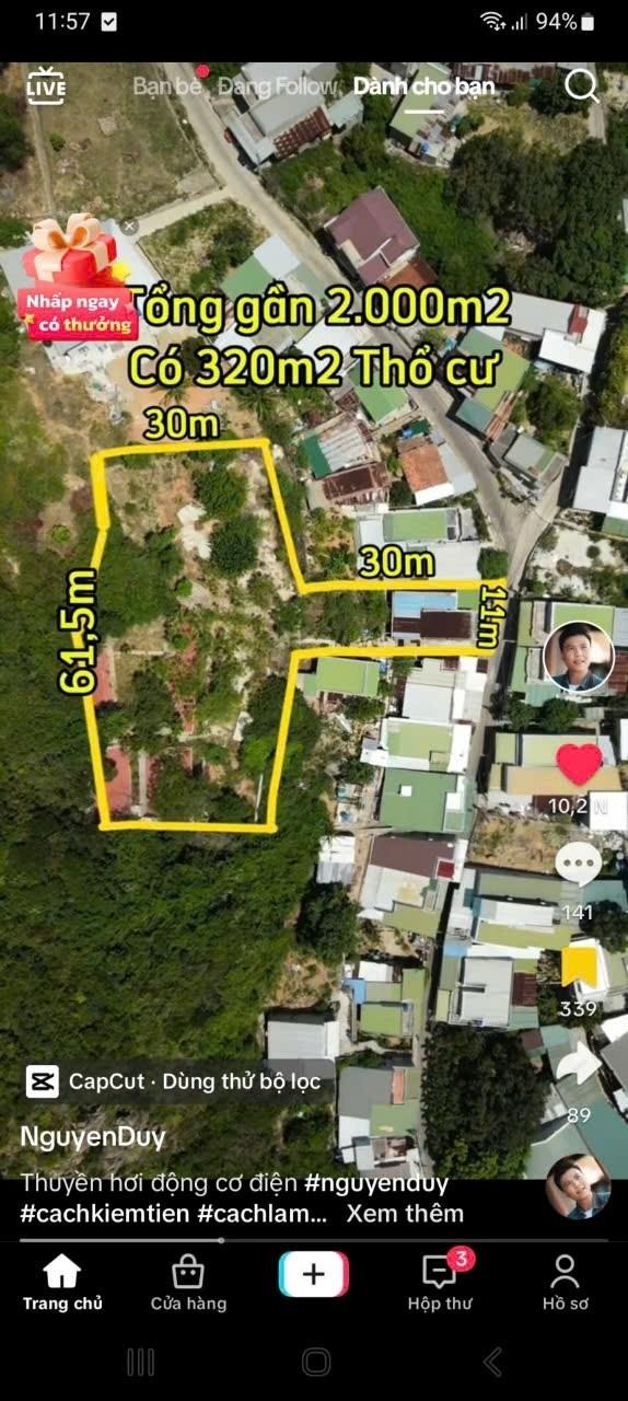 Cần bán gấp bán nhanh lô đất sổ riêng 2000 m2 tại Cam Ranh - Khánh Hòa, giá 9,3 tỷ