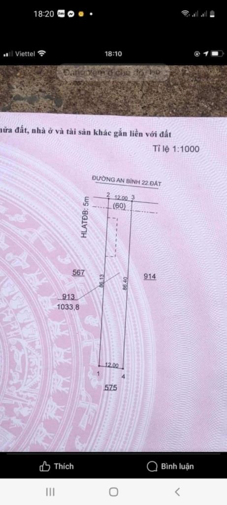 Sở hữu ngay lô đất nền 1000 m2 tại Xã An Bình - Phú Giáo - Bình Dương, giá 0,0022 triệu