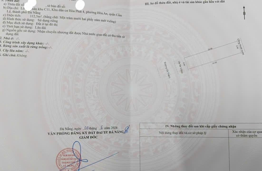 Bán nhanh nhà mặt phố 113 m2 tại Đường Lê Thạch - Hòa An - Cẩm Lệ - Đà Nẵng, giá 7,6 tỷ