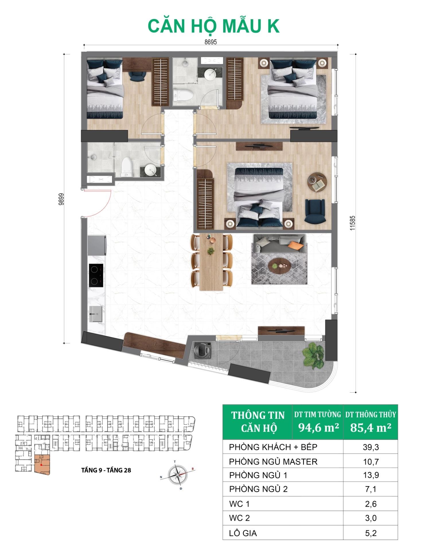 Cần bán căn hộ 95 m2, giá 5,1 tỷ tại Đường Thống Nhất - Đông Hòa - Dĩ An - Bình Dương