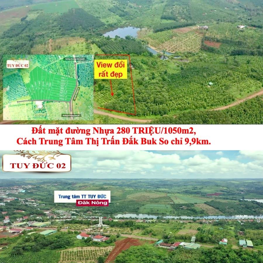 Bán gấp lô đất sổ riêng 1019 m2, hướng Đông tại Xã Đắk RTih - Tuy Đức - Đắk Nông, giá 280 tr