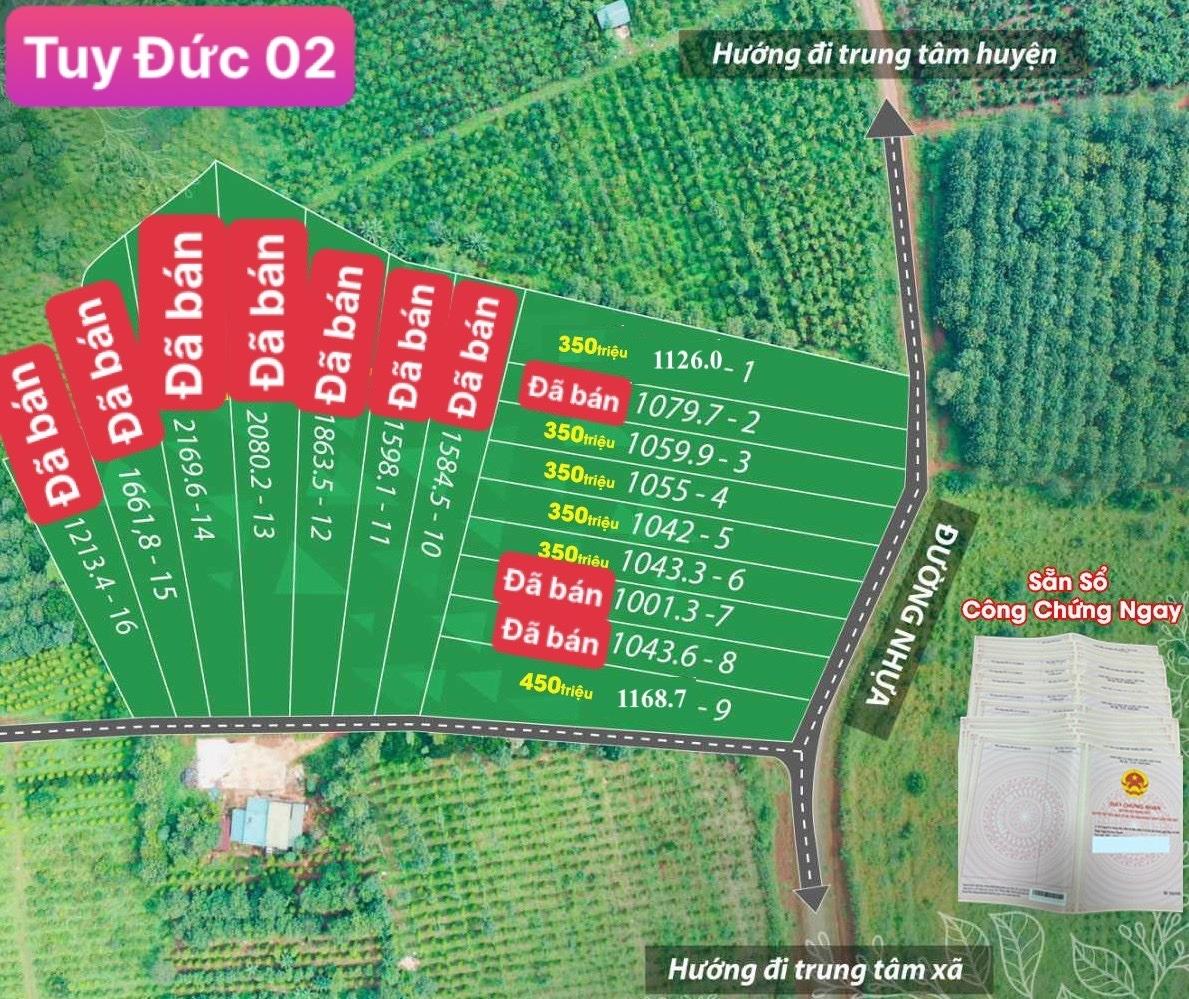 Bán gấp lô đất sổ riêng 1019 m2, hướng Đông tại Xã Đắk RTih - Tuy Đức - Đắk Nông, giá 280 tr