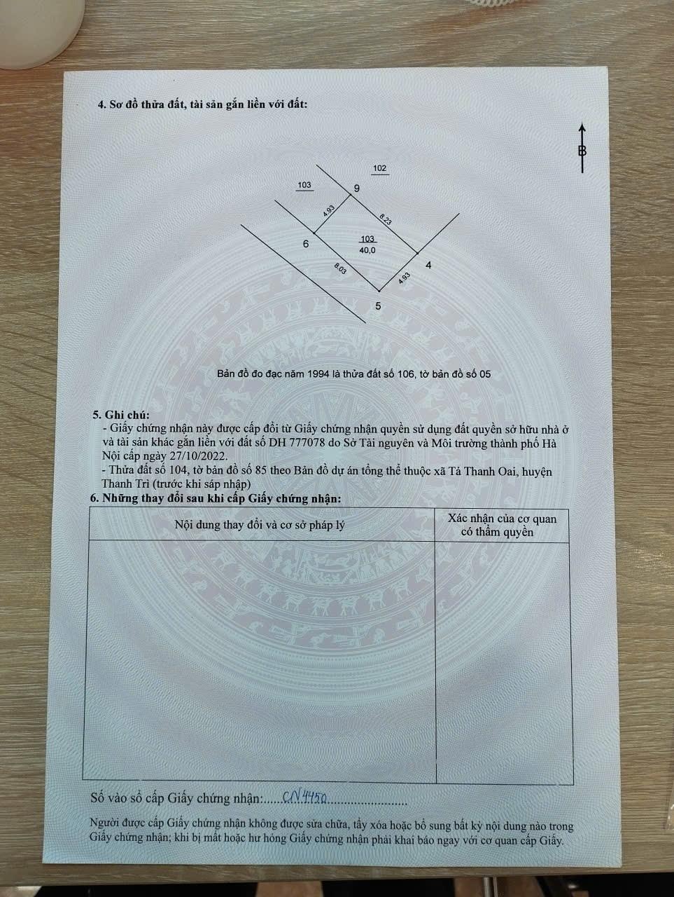 Cần bán lô đất sổ riêng 40 m2 tại Xã Tả Thanh Oai - Thanh Trì - Hà Nội, giá 5,6 tỷ