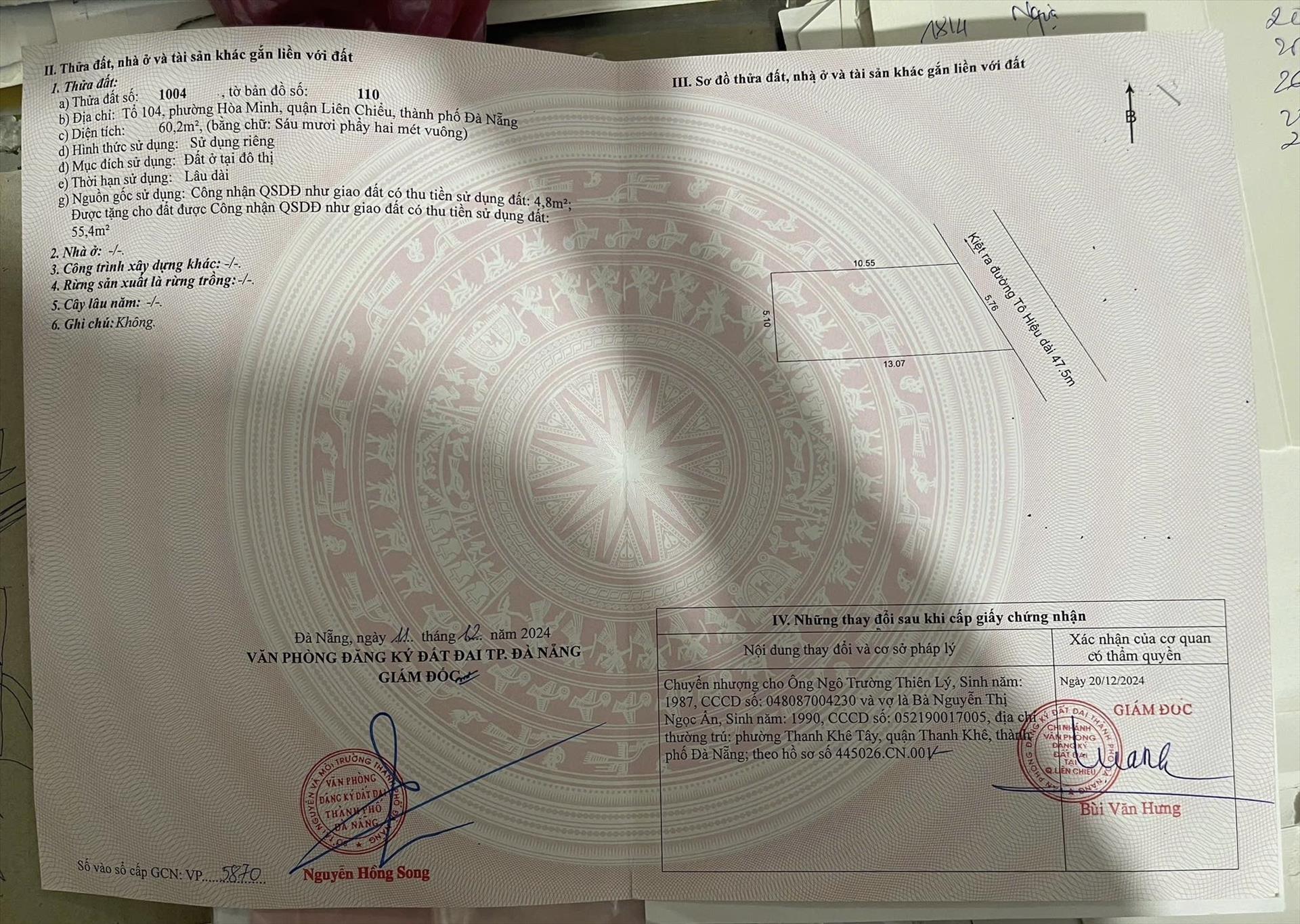 Cần bán gấp miếng đất 60 m2 tại Đường Tô Hiệu - Hòa Minh - Liên Chiểu - Đà Nẵng, giá 3,99 tỷ