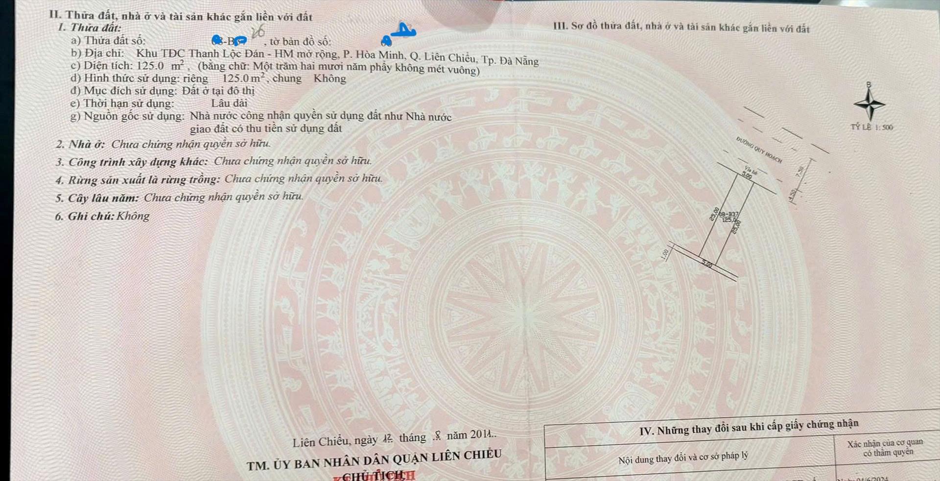 Cần bán ngay lô đất 125 m2 tại Phố Nguyễn Xí - Hòa Minh - Liên Chiểu - Đà Nẵng, giá 7,95 tỷ