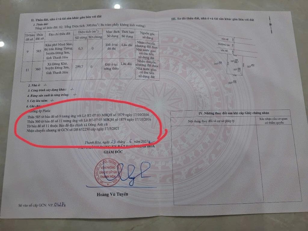 Cần bán gấp nền đất 300 m2 tại Đường Quốc lộ 47 - Rừng Thông - Đông Sơn - Thanh Hóa, giá 4,2 tỷ