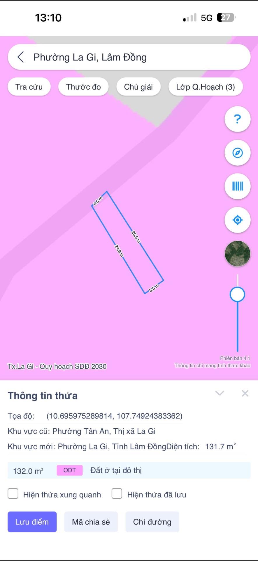 Cần bán gấp lô đất 126 m2, hướng Tây-Bắc tại Tân An - La Gi - Bình Thuận, giá 700 tr