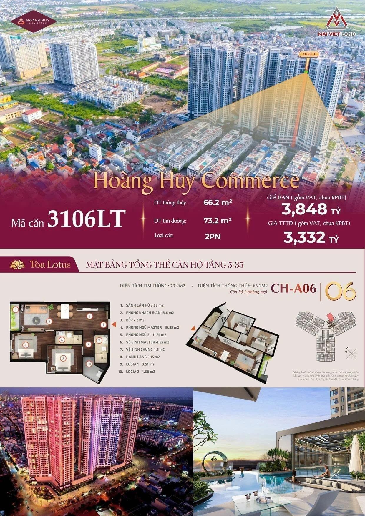 Sở hữu căn hộ chung cư 73,19999694824219 m2, giá 3,32 tỷ tại Lê Chân - Hải Phòng