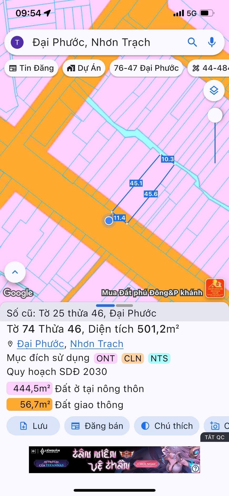 Sở hữu lô đất sổ riêng 501 m2, hướng Tây-Nam tại Nhơn Trạch - Đồng Nai, giá 25,05 tỷ