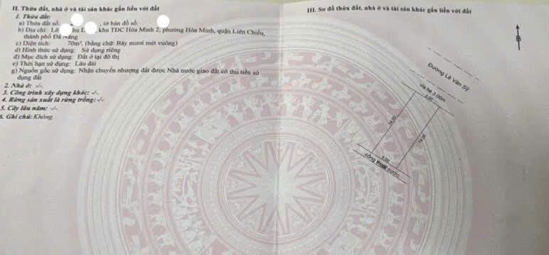 Bán nhà phố 70 m2 tại Đường Lê Văn Sỹ - Hòa Minh - Liên Chiểu - Đà Nẵng, giá 5,2 tỷ