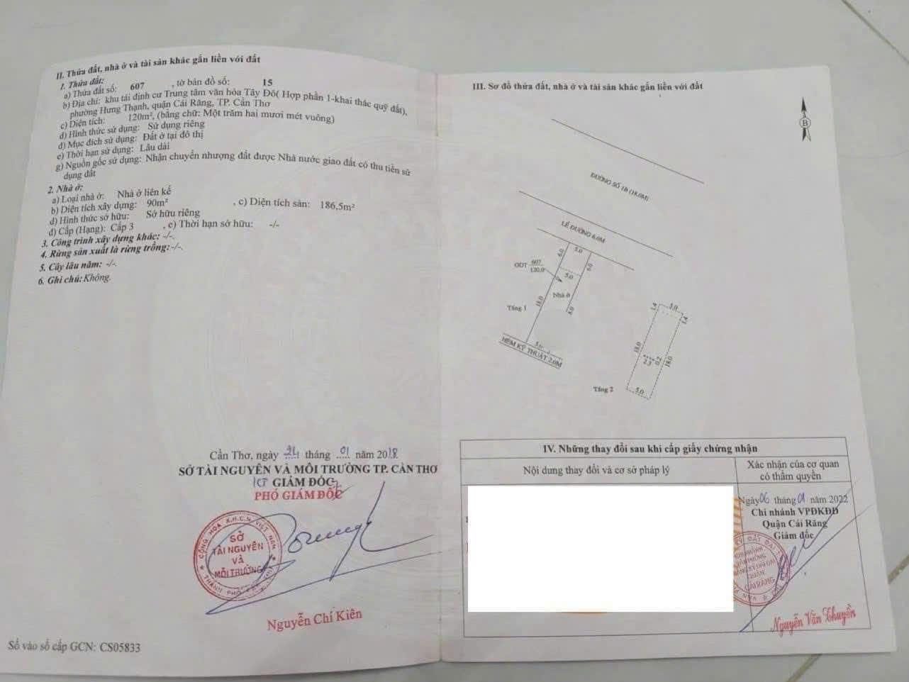 Chuyển nhượng nhà mặt phố 120 m2, hướng Đông-Bắc tại Phường Hưng Thạnh - Cái Răng, giá 6 tỷ