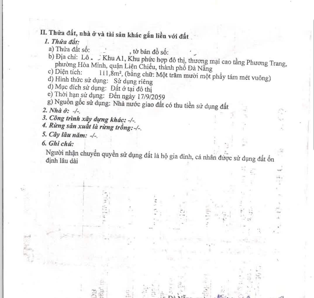 Cần bán gấp nền đất 223 m2 tại Đường Phan Thị Nể - Hòa Minh - Liên Chiểu - Đà Nẵng, giá 12,9 tỷ