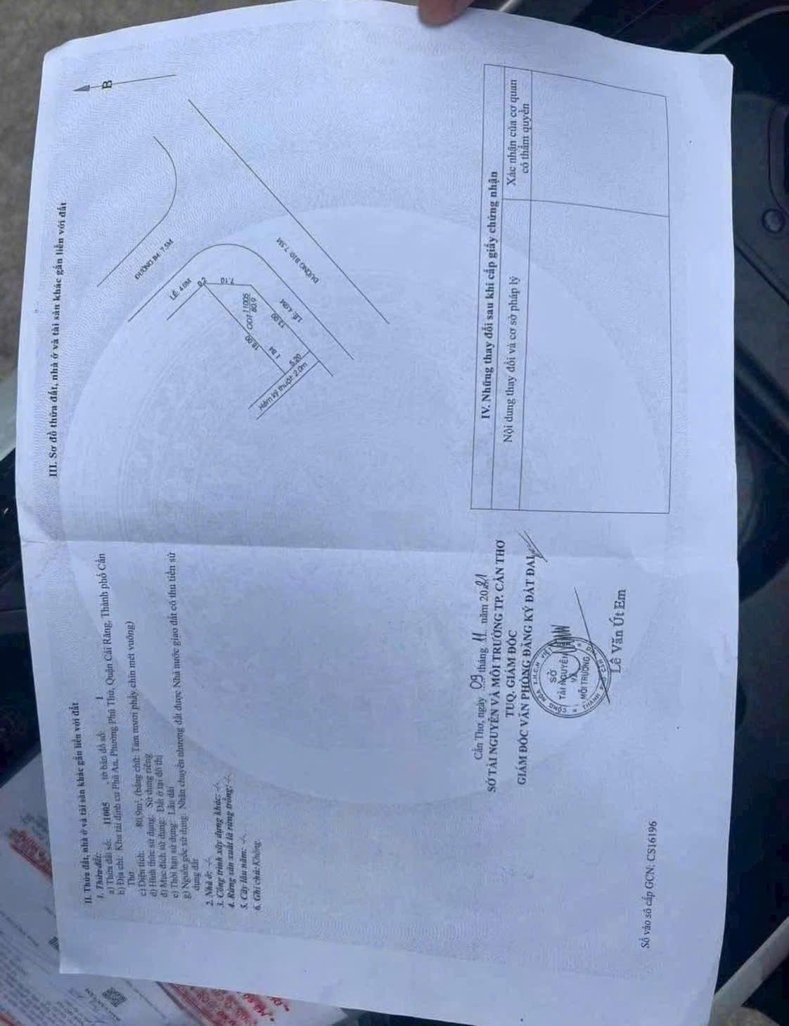 Cần bán lô đất nền 81 m2 tại Quận Cái Răng - Cần Thơ, giá 3 tỷ