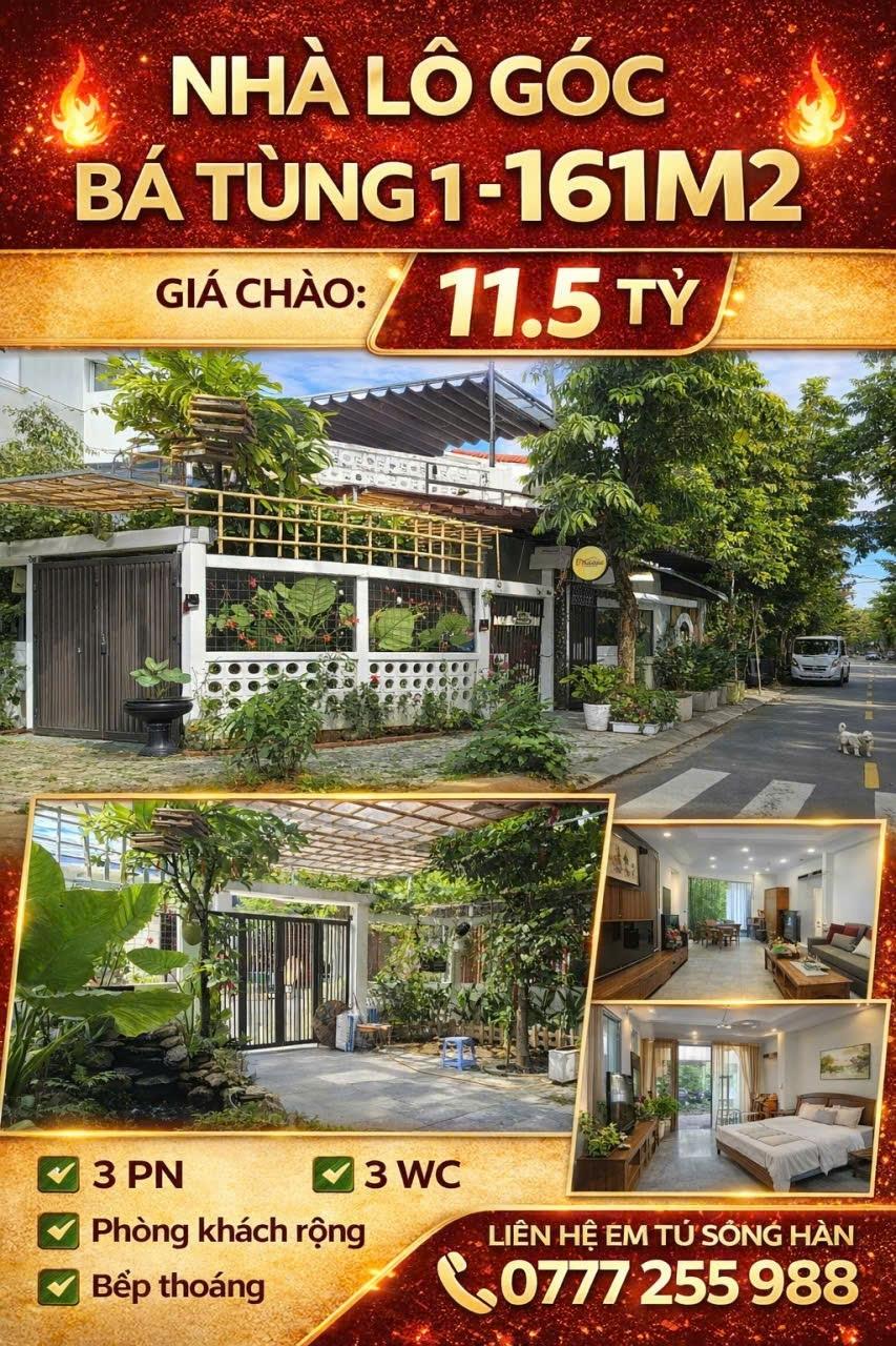 Sở hữu ngay căn nhà riêng 161 m2, hướng Nam tại Phường Hòa Quý - Ngũ Hành Sơn, giá 11,5 tỷ