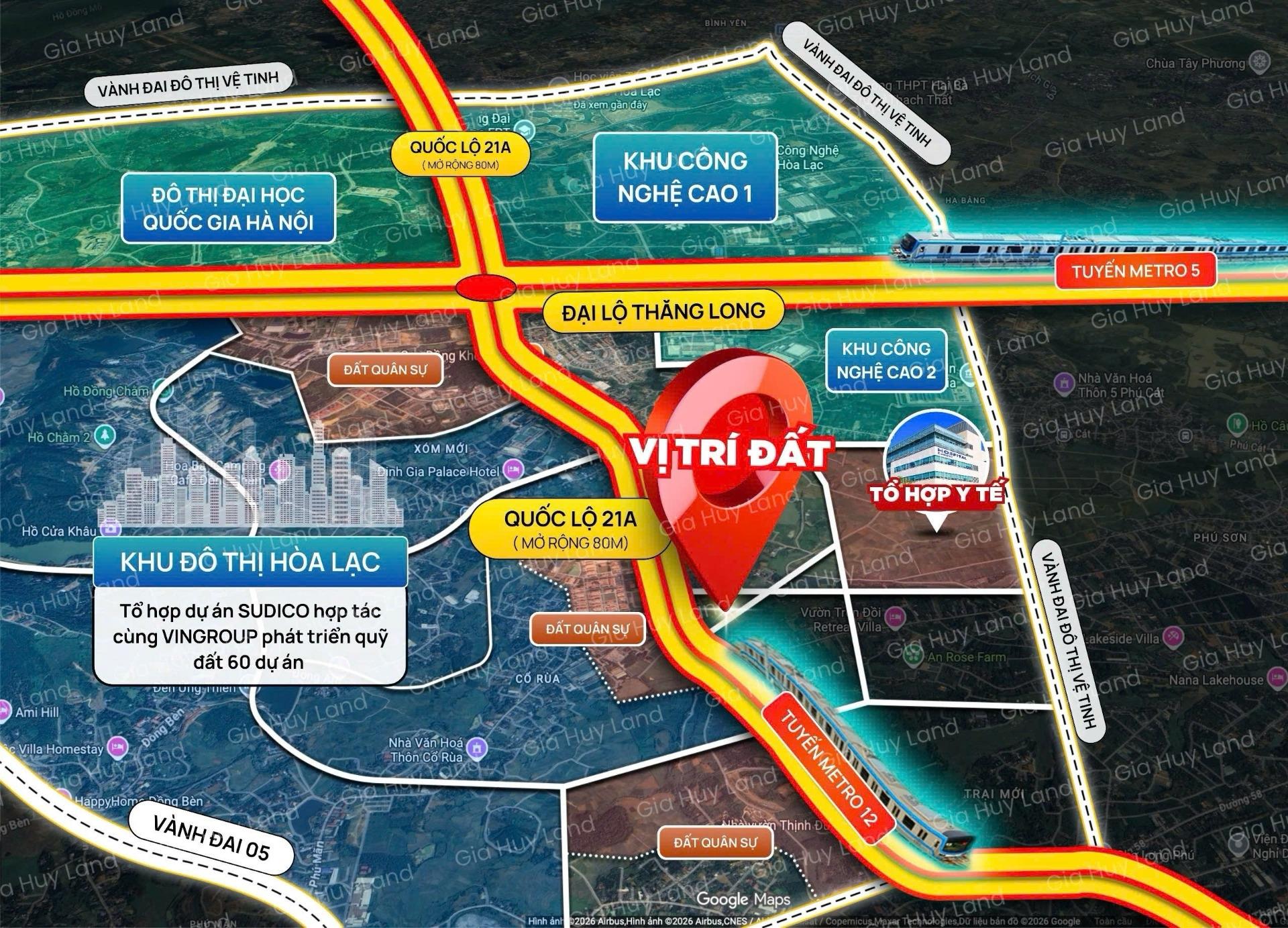 Cần bán gấp lô đất nền 100 m2 tại Huyện Thạch Thất - Hà Nội, giá 2,22 tỷ