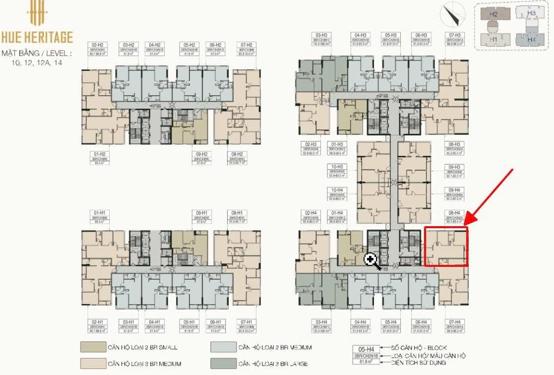 Bán căn hộ chung cư 85 m2, hướng Tây-Nam, giá 5,1 tỷ tại Phường Phú Nhuận - Huế - Thừa Thiên Huế